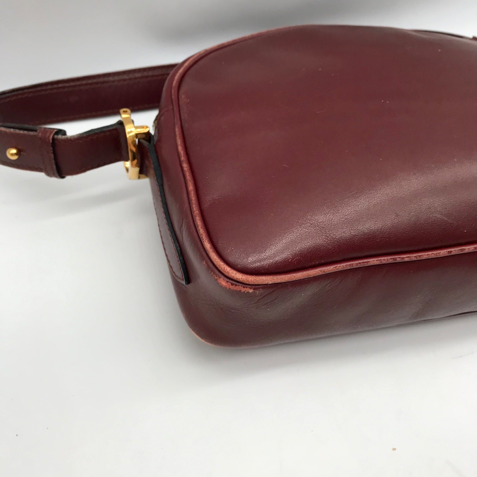 Cartier Burgundy Leather Must De Cartier Shoulder Bag