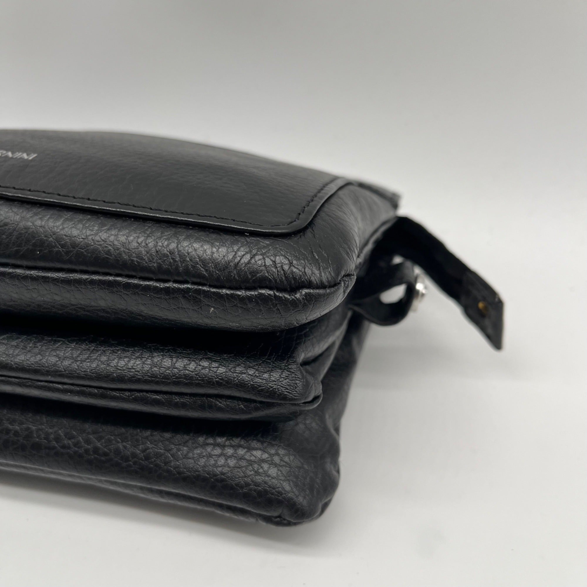 Giani Bernini Black Leather Mini Crossbody Bag