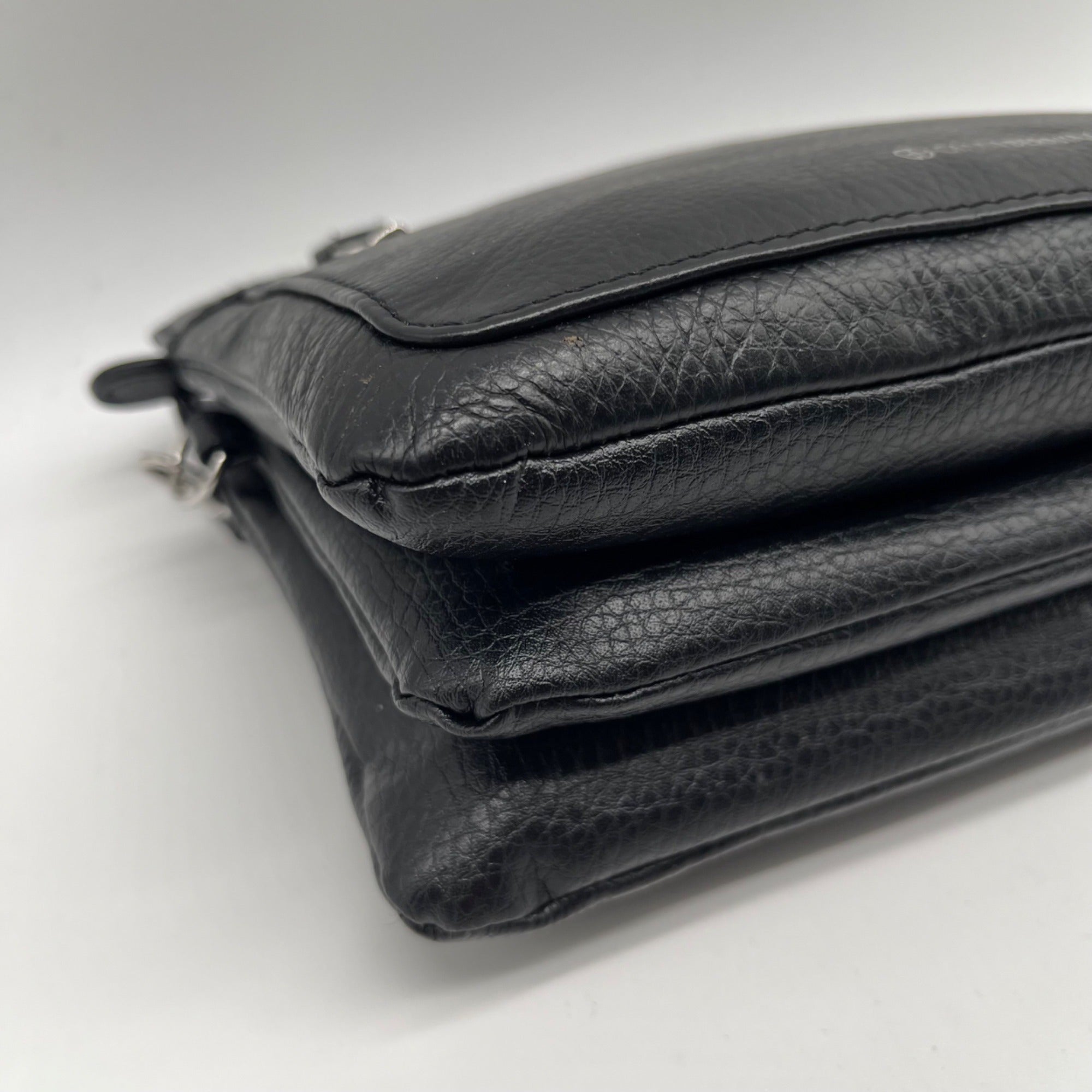 Giani Bernini Black Leather Mini Crossbody Bag