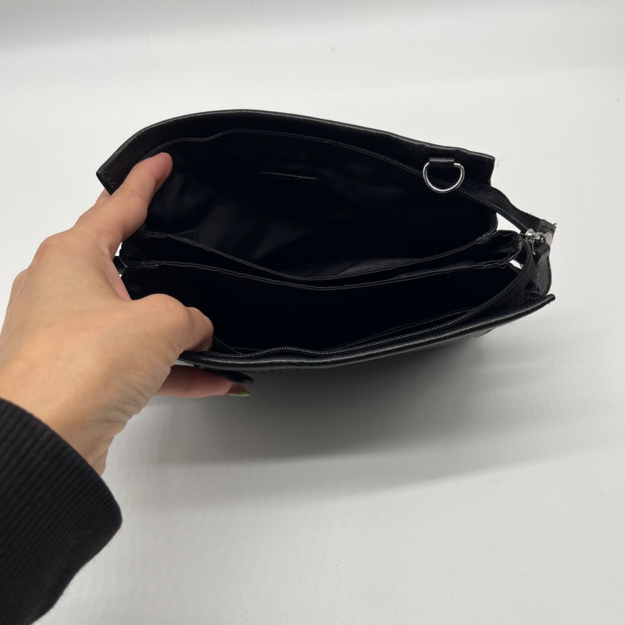 Giani Bernini Black Leather Mini Crossbody Bag