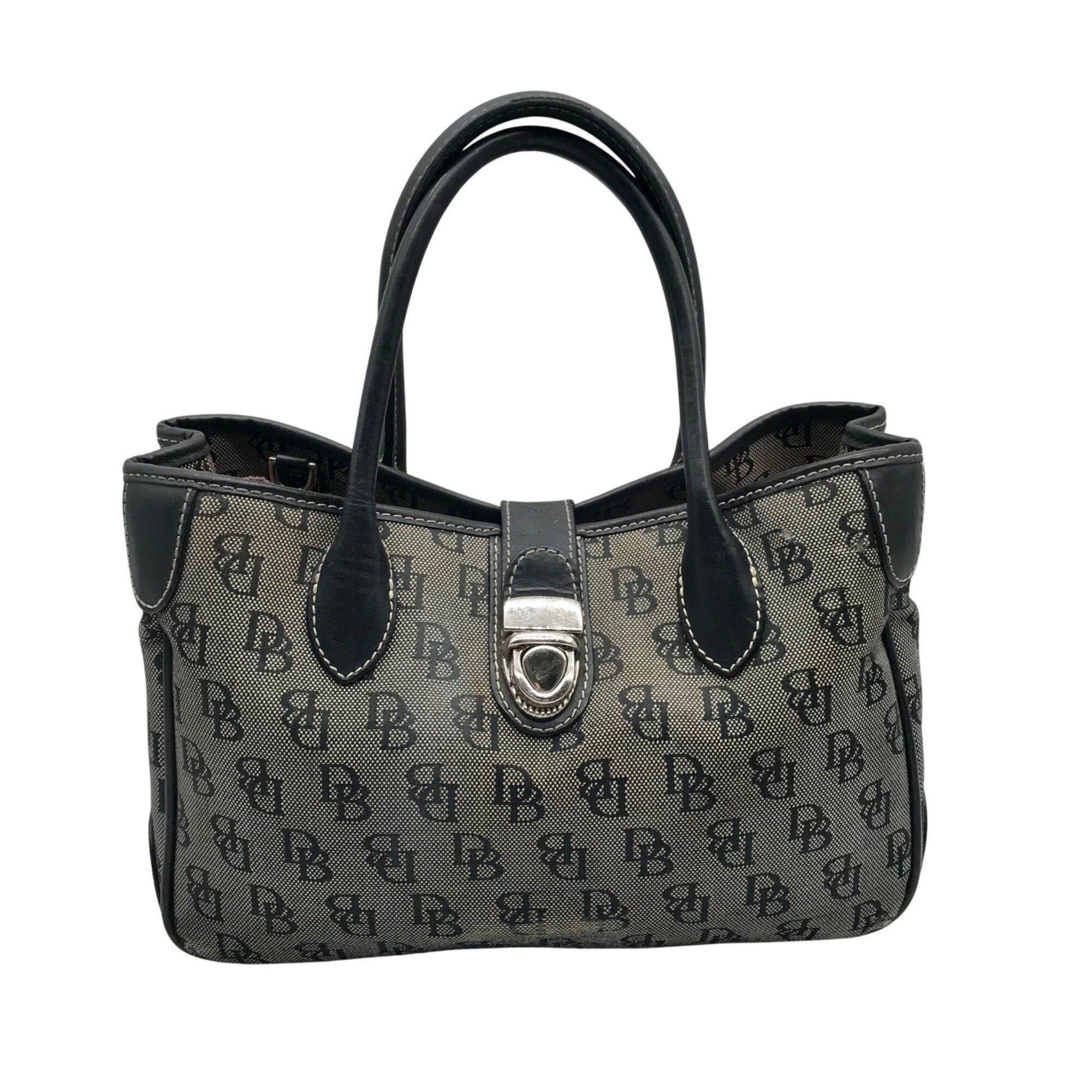 Dooney &amp; Bourke Black Canvas &amp; Leather  Convertible Satchel With Wallets