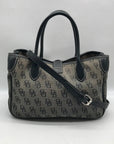 Dooney & Bourke Black Canvas & Leather  Convertible Satchel With Wallets