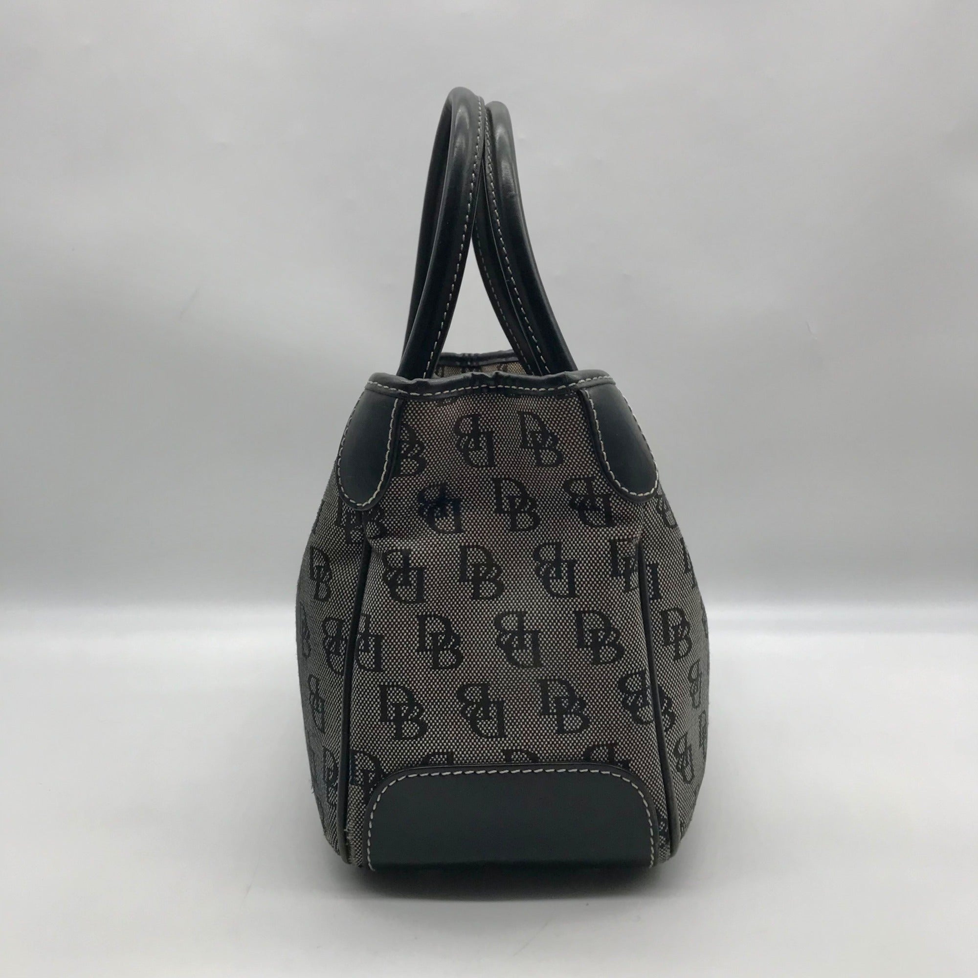Dooney &amp; Bourke Black Canvas &amp; Leather  Convertible Satchel With Wallets