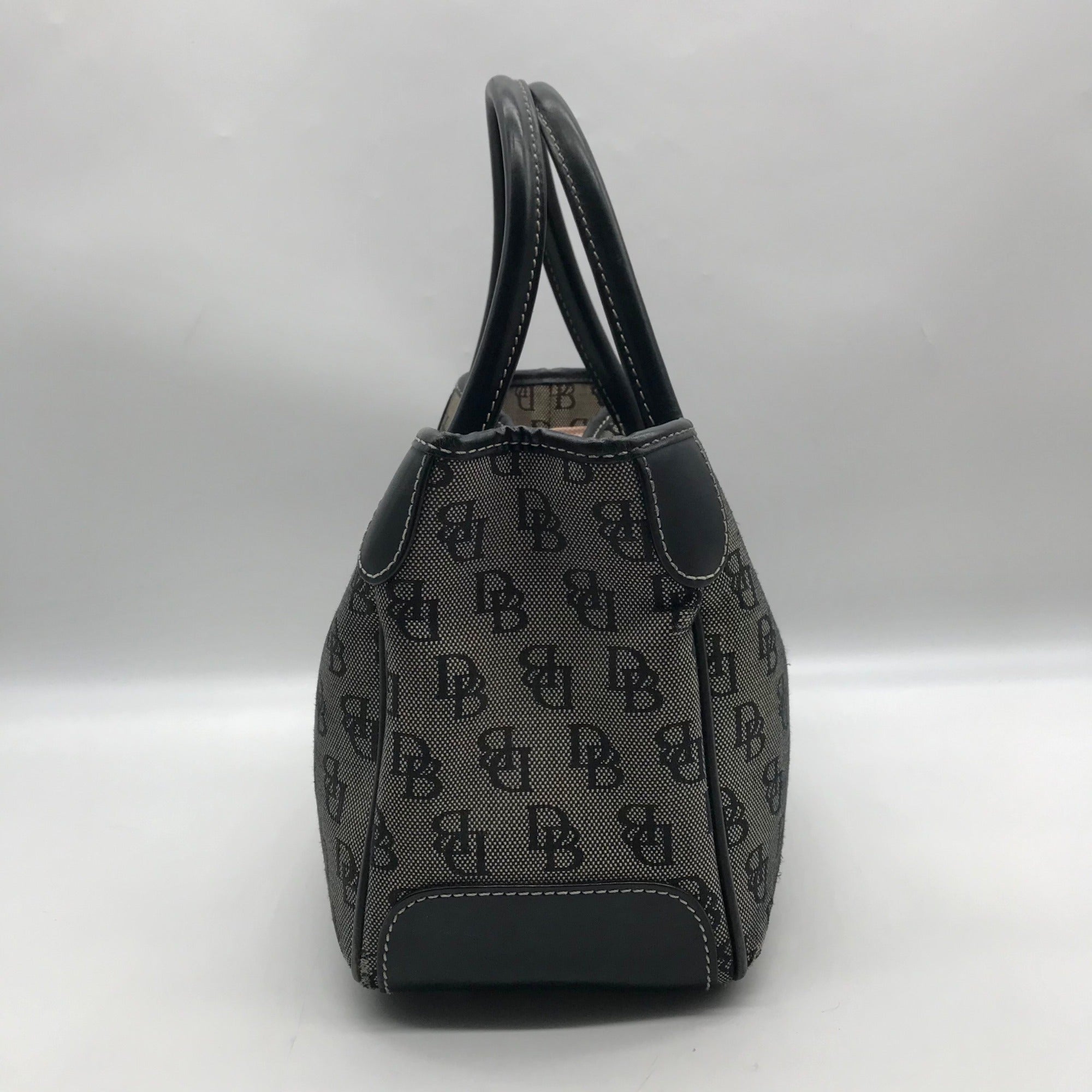 Dooney &amp; Bourke Black Canvas &amp; Leather  Convertible Satchel With Wallets