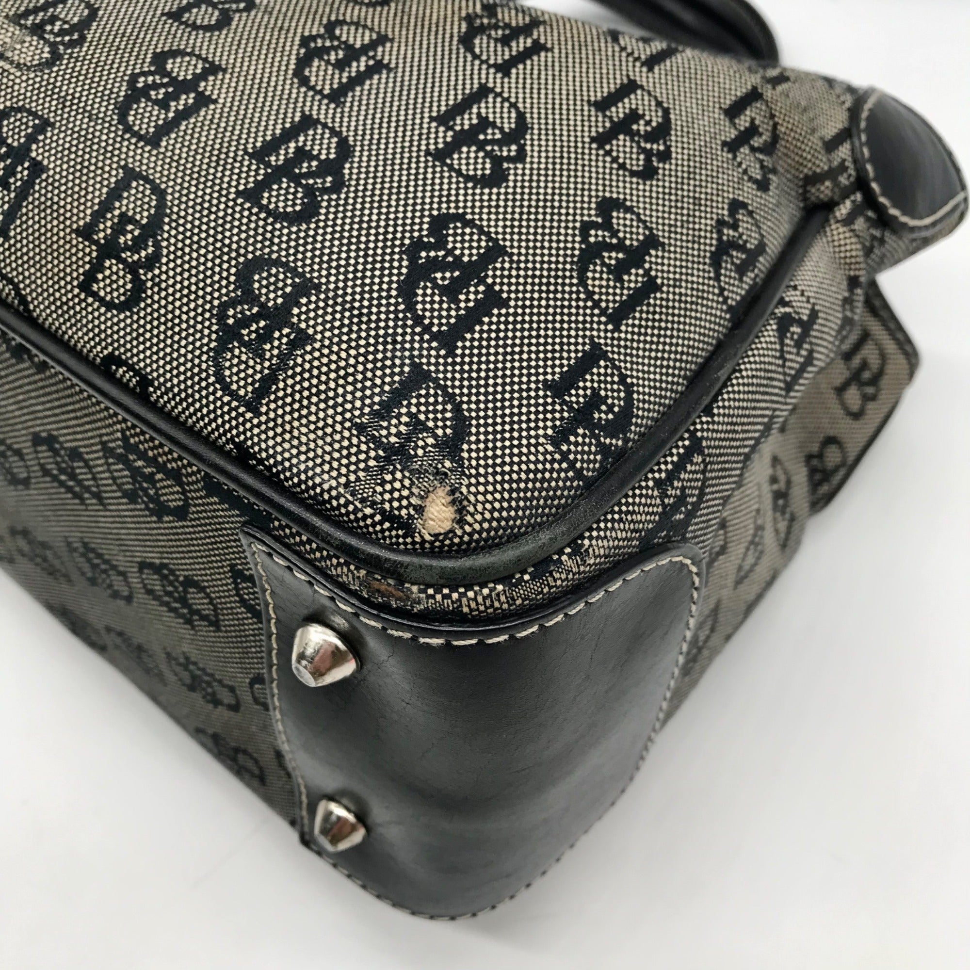 Dooney &amp; Bourke Black Canvas &amp; Leather  Convertible Satchel With Wallets