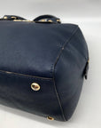 Michael Kors Dark Blue Saffiano Leather Convertible Satchel Bag