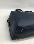 Michael Kors Dark Blue Saffiano Leather Convertible Satchel Bag
