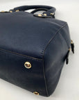 Michael Kors Dark Blue Saffiano Leather Convertible Satchel Bag
