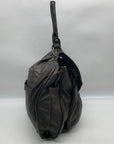 Hype Dark Brown Leather Convertible Hobo Bag