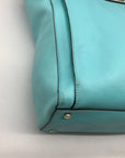 Kate Spade Turquoise Leather Hampton Janie Road Large Tote Bag