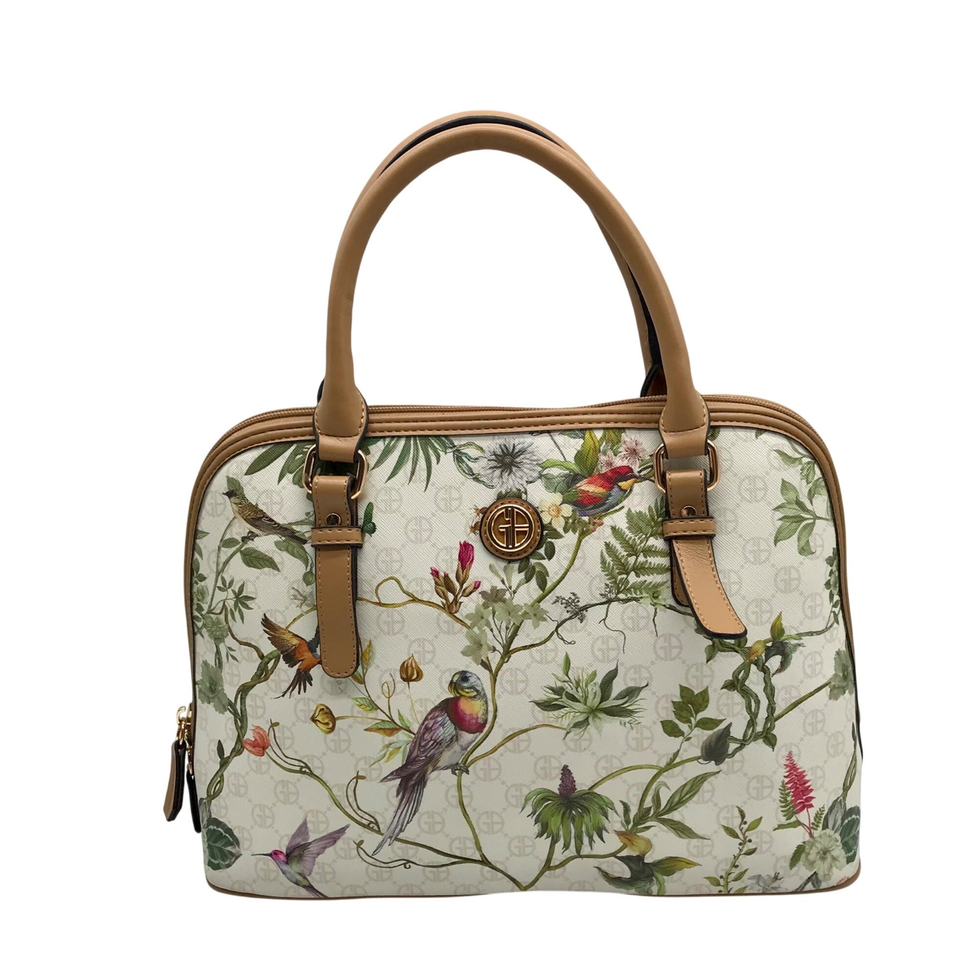 Giani Bernini Cream Tropical Dome Satchel Bag