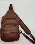 Unbranded Brown Multi Pocket Sling Backpack