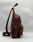 Unbranded Brown Multi Pocket Sling Backpack