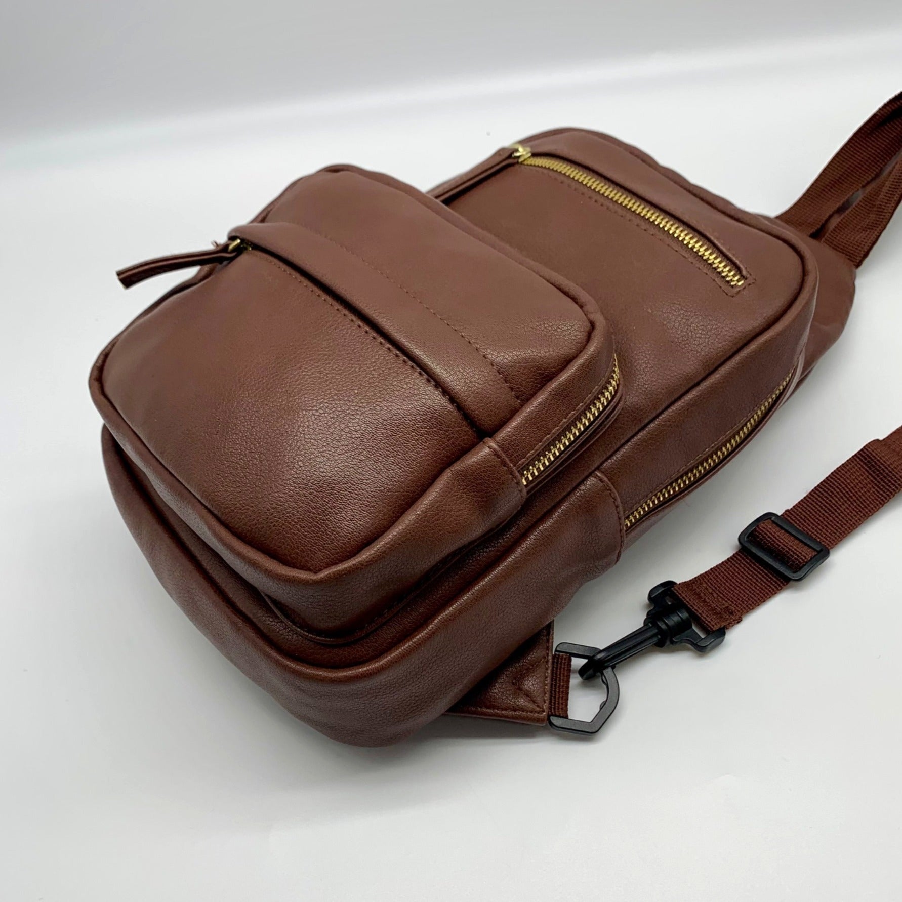 Unbranded Brown Multi Pocket Sling Backpack