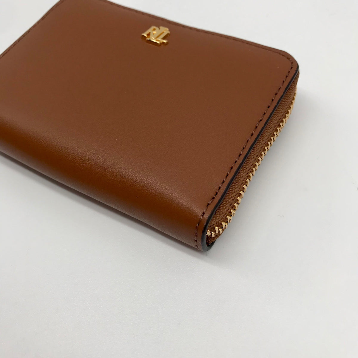 Ralph Lauren Brown Leather Zip Wallet