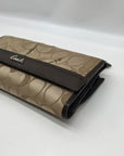Coach Tan and Brown Canvas Logo Wallet