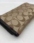 Coach Tan and Brown Canvas Logo Wallet