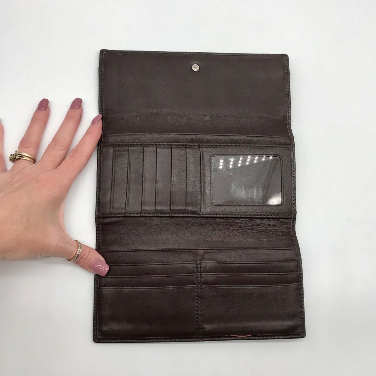 Coach Tan and Brown Canvas Logo Wallet