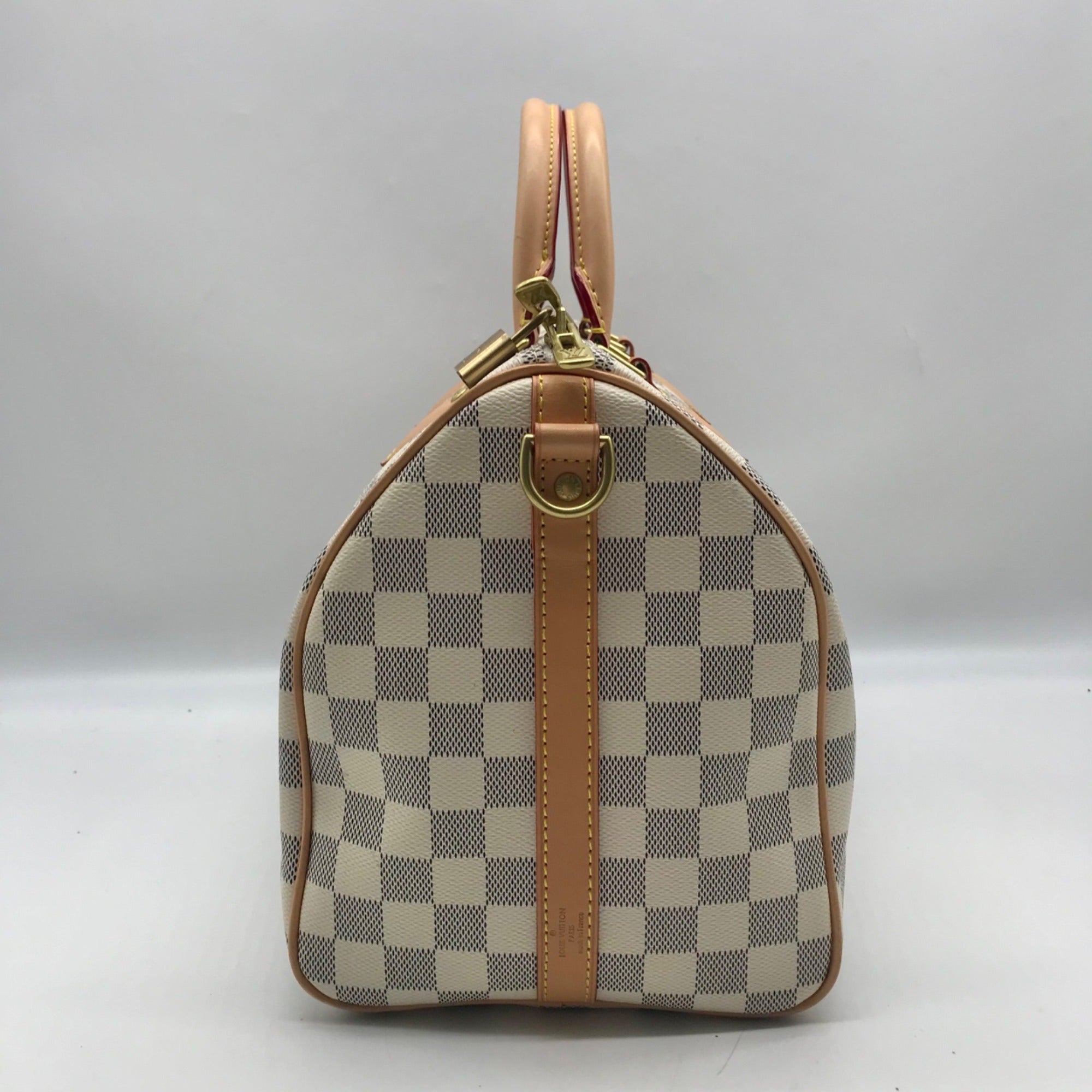 Louis Vuitton White Leather Speedy Bandouliere 30 Shoulder Bag