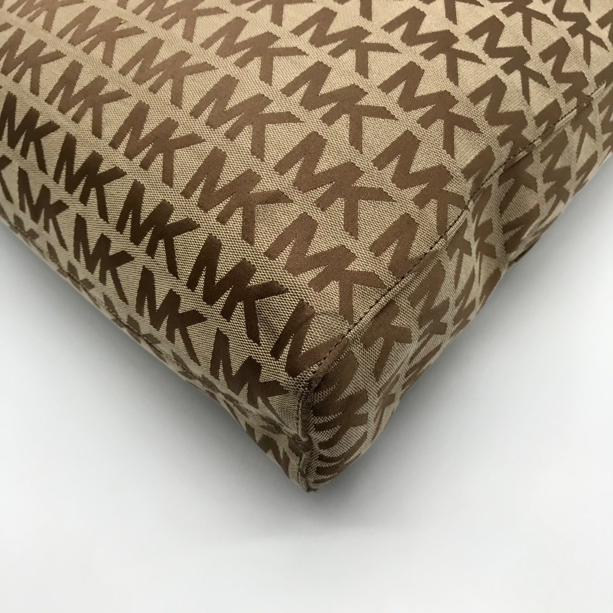 Michael Kors Tan &amp; Brown Monogram Jacquard Canvas Tote Bag