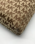 Michael Kors Tan & Brown Monogram Jacquard Canvas Tote Bag