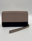 Kate Spade Laurel Way Taupe and Black Colorblock Zip Around Wallet