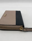 Kate Spade Laurel Way Taupe and Black Colorblock Zip Around Wallet