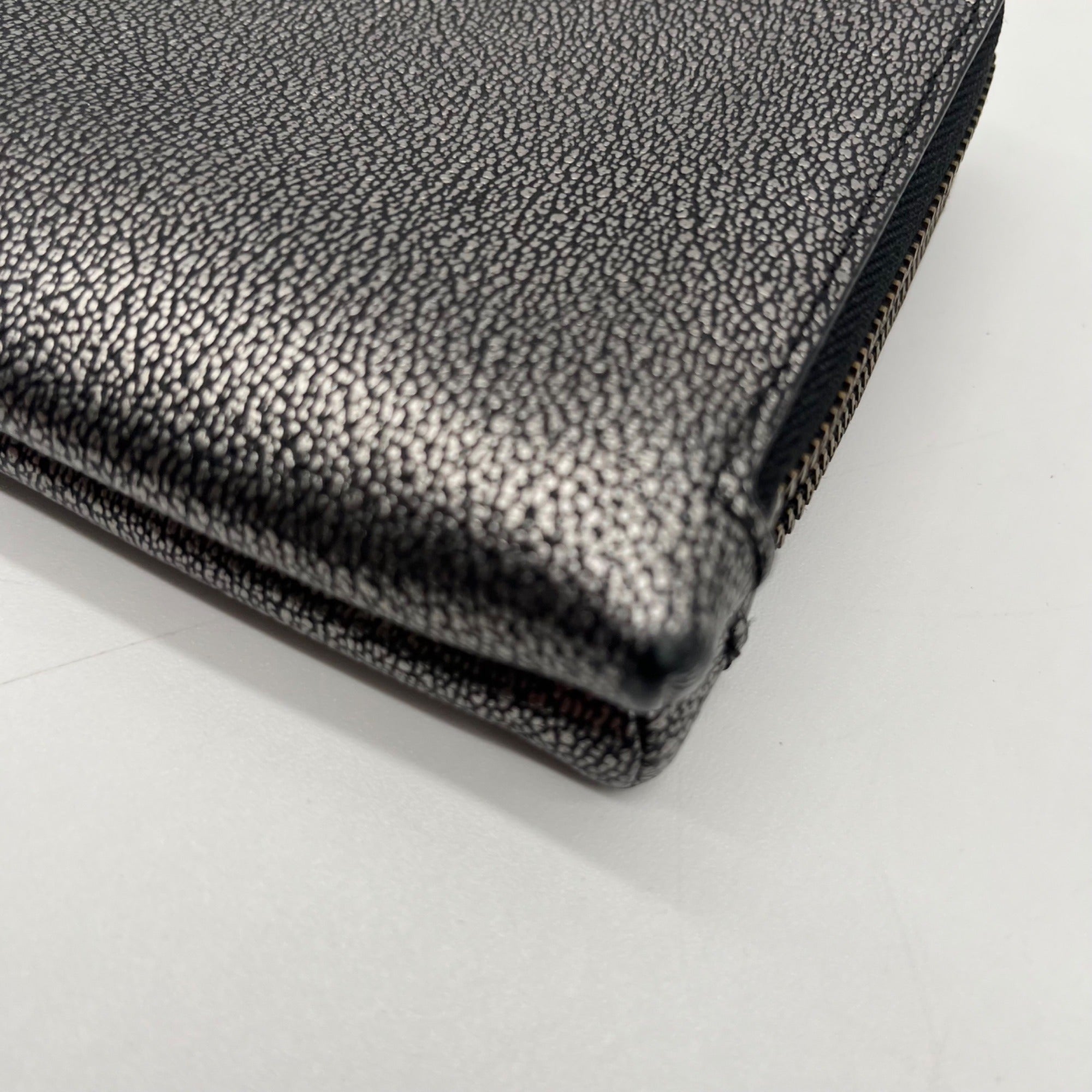 Coach Metallic Silver Leather Wristlet