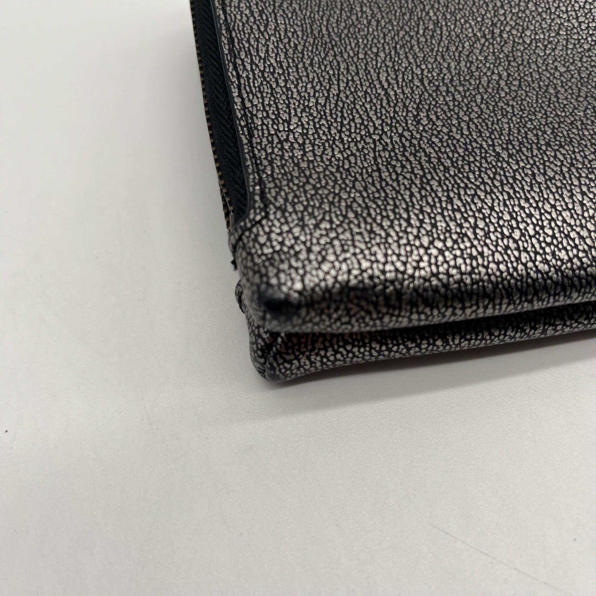 Coach Metallic Silver Leather Wristlet