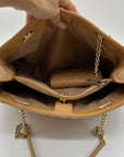 Kate Spade Tan Leather Quilted Tote Bag With Matching Wallet