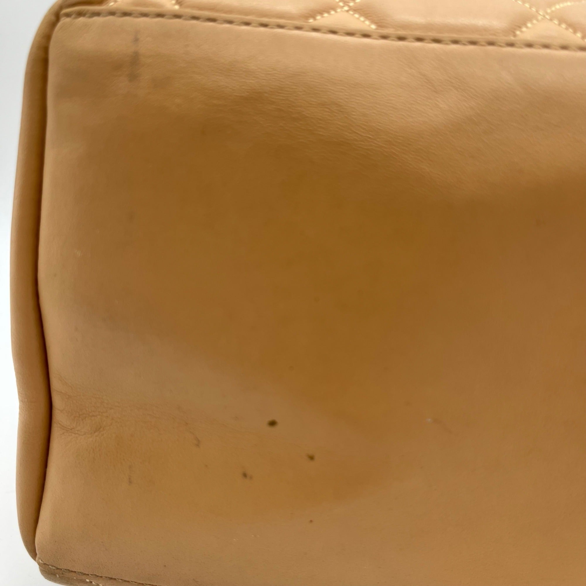 Kate Spade Tan Leather Quilted Tote Bag With Matching Wallet
