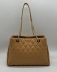Kate Spade Tan Leather Quilted Tote Bag With Matching Wallet