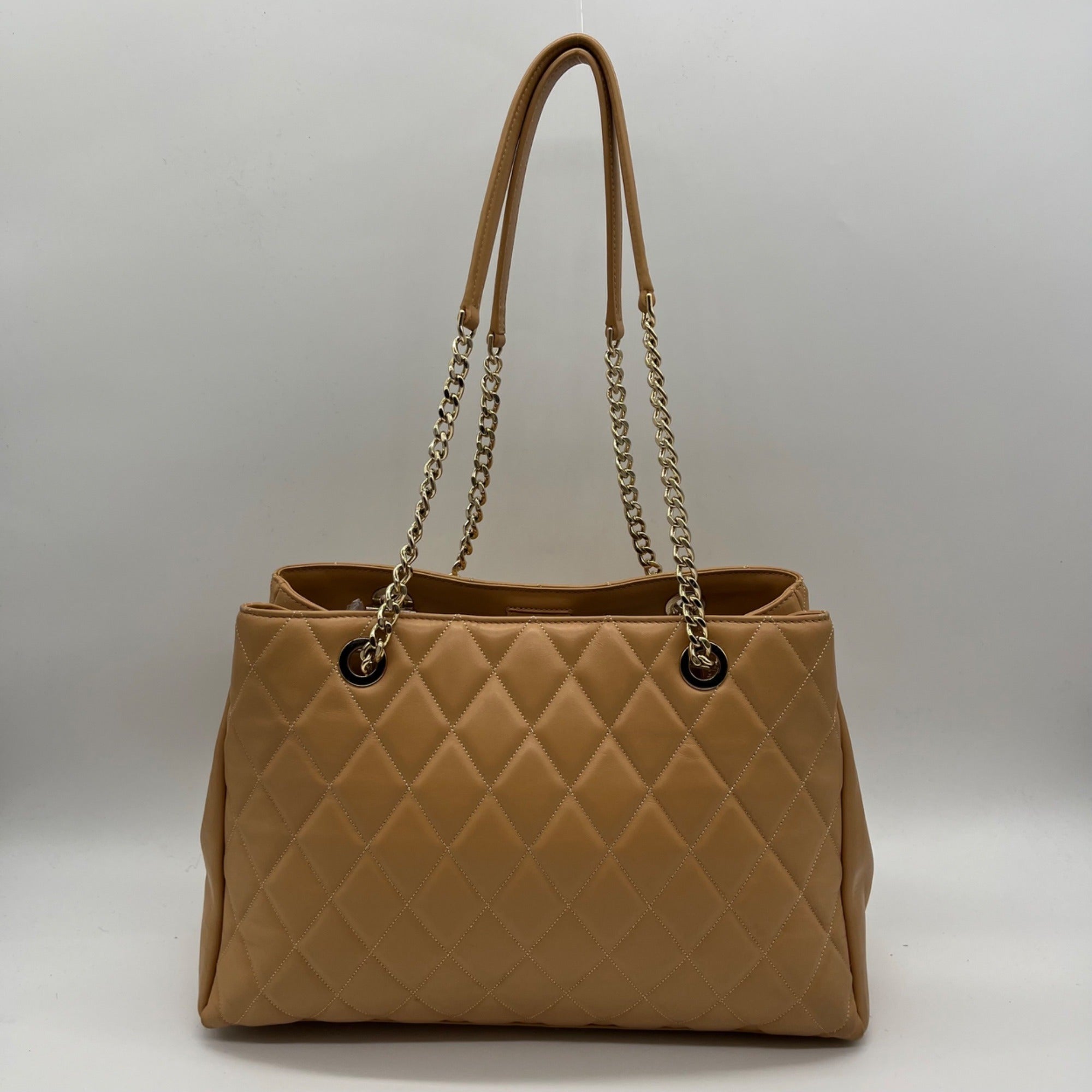 Kate Spade Tan Leather Quilted Tote Bag With Matching Wallet