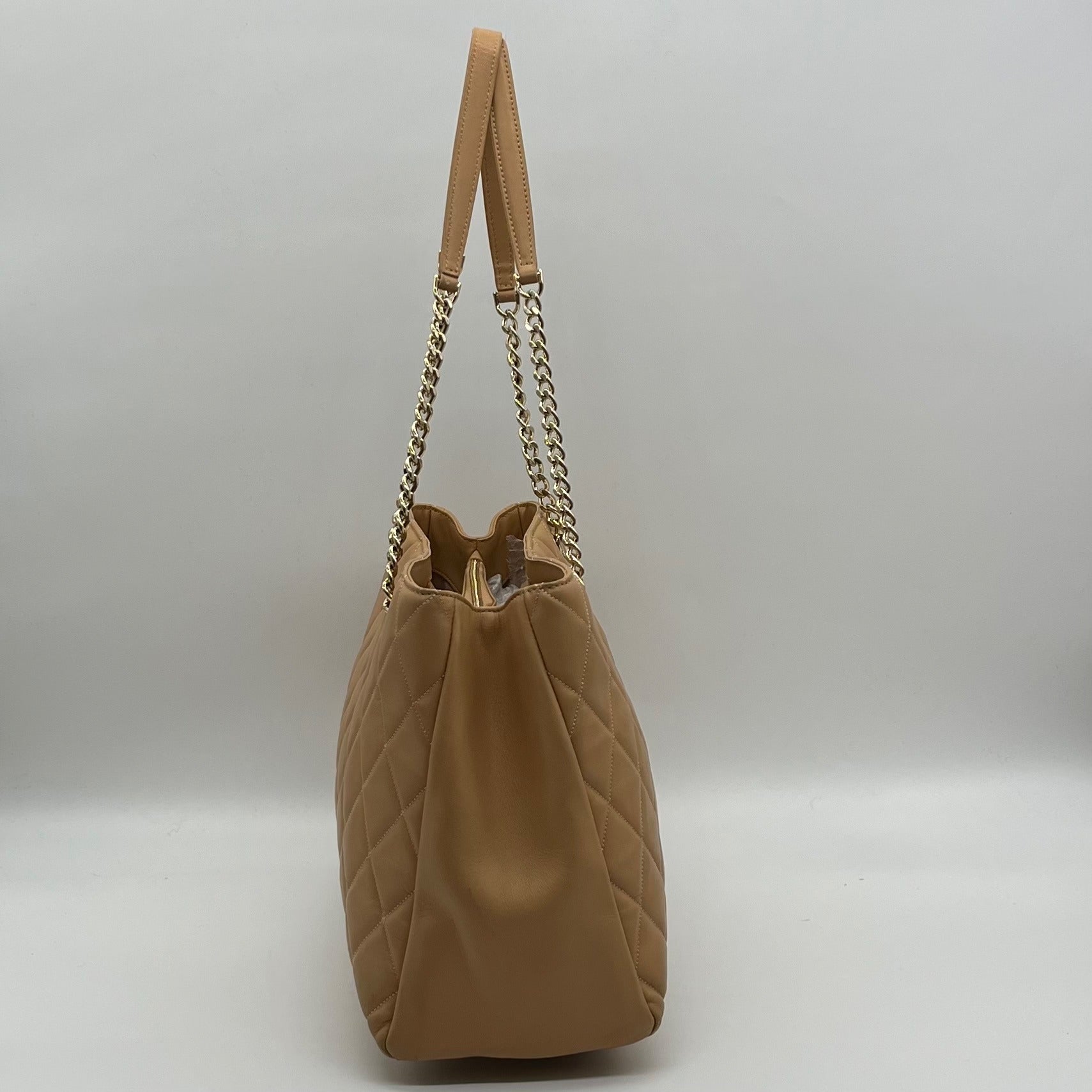 Kate Spade Tan Leather Quilted Tote Bag With Matching Wallet