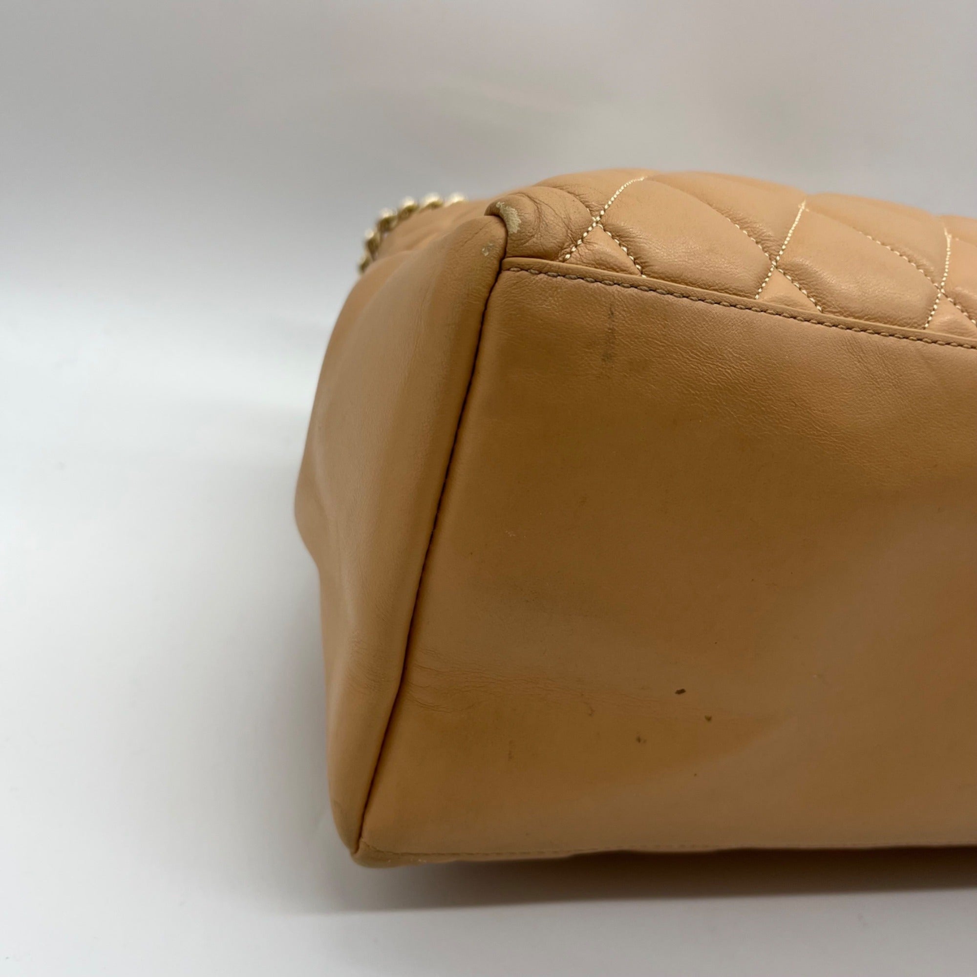 Kate Spade Tan Leather Quilted Tote Bag With Matching Wallet