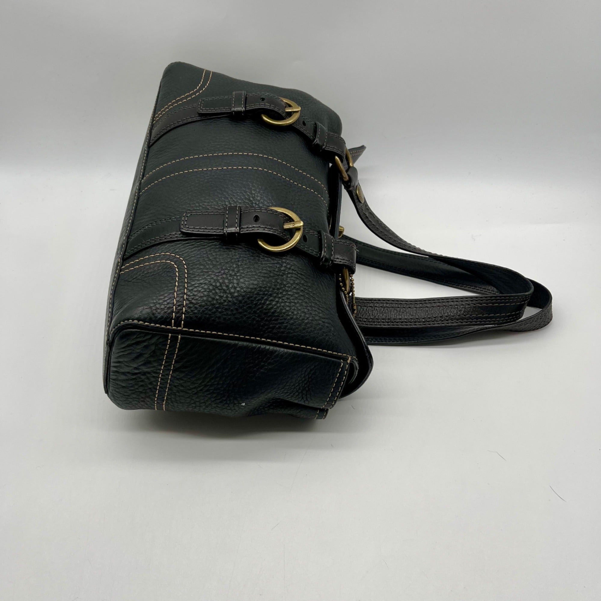 Coach Chealsea Black Pebbled Leather Satchel Bag 10953