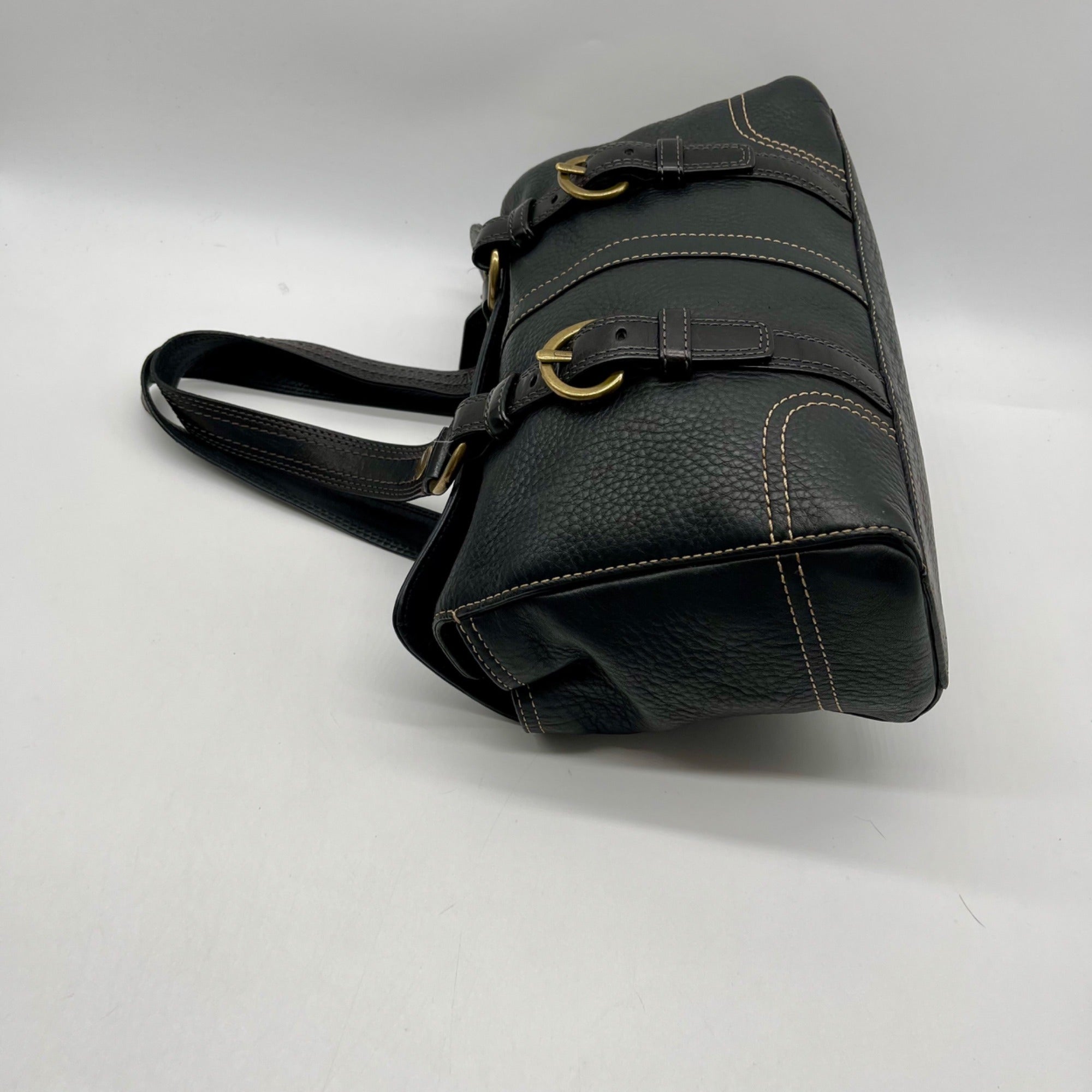 Coach Chealsea Black Pebbled Leather Satchel Bag 10953