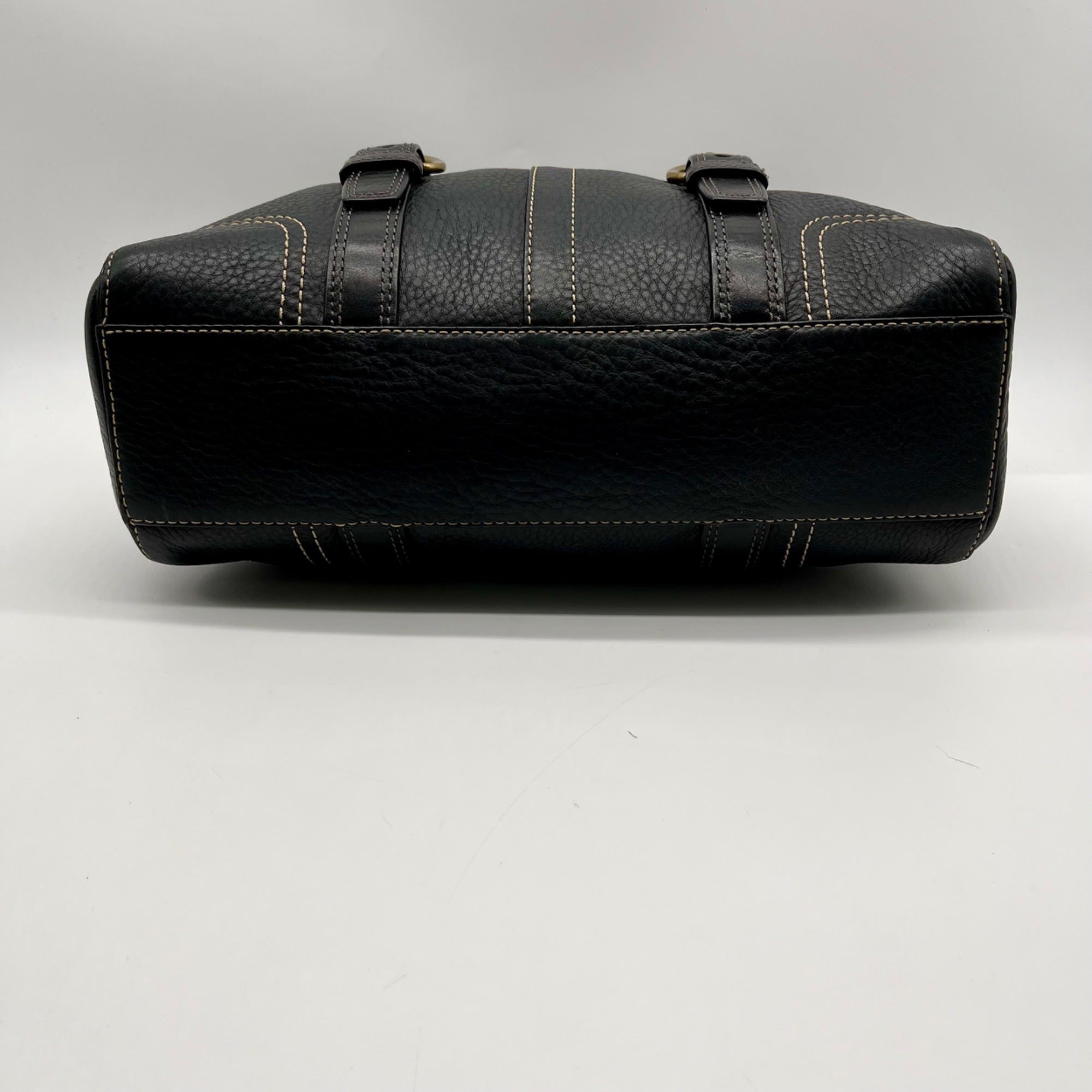 Coach Chealsea Black Pebbled Leather Satchel Bag 10953