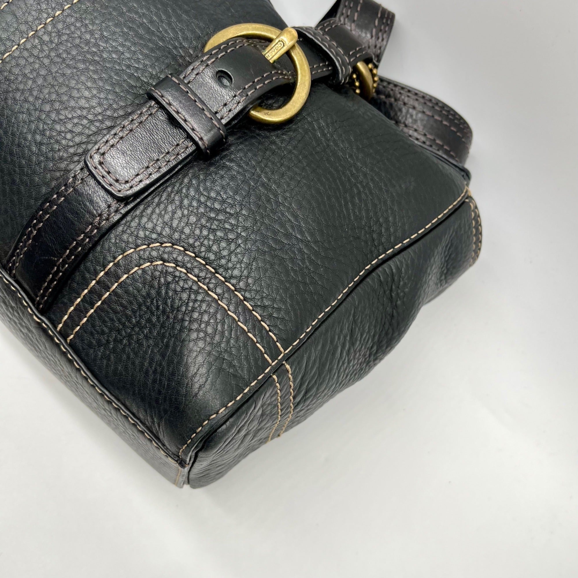 Coach Chealsea Black Pebbled Leather Satchel Bag 10953