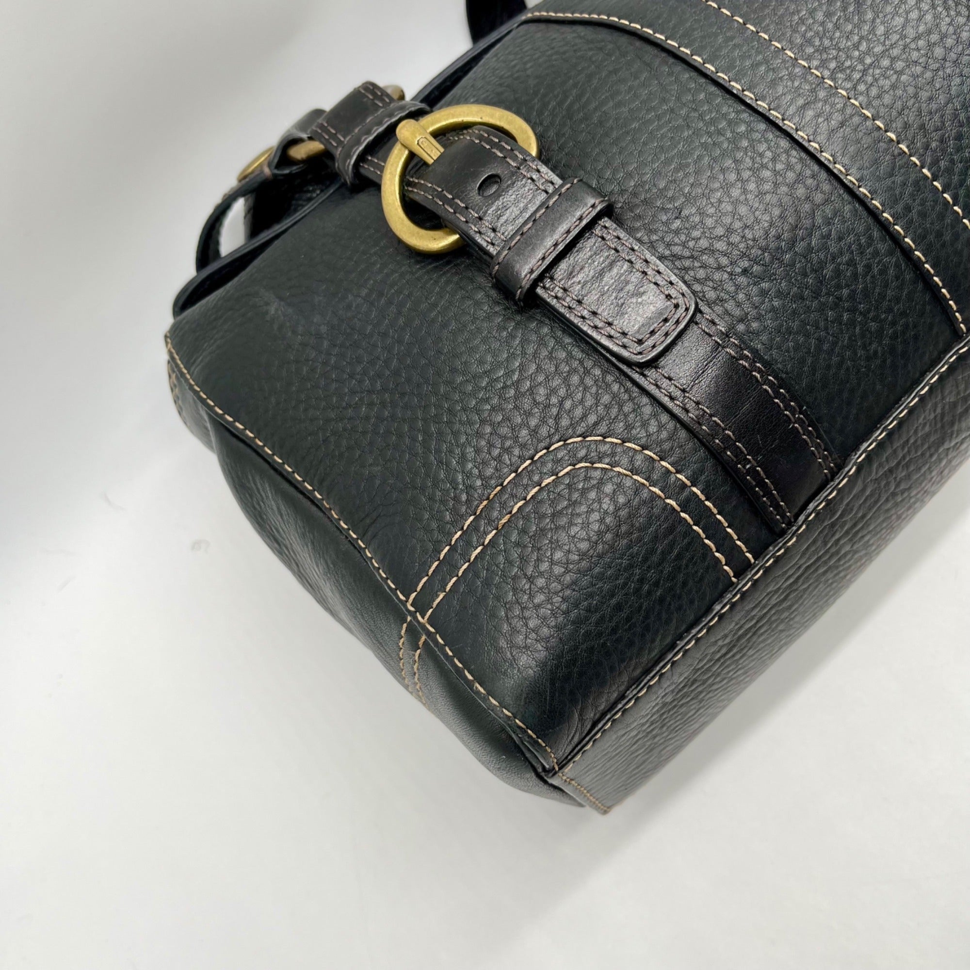 Coach Chealsea Black Pebbled Leather Satchel Bag 10953