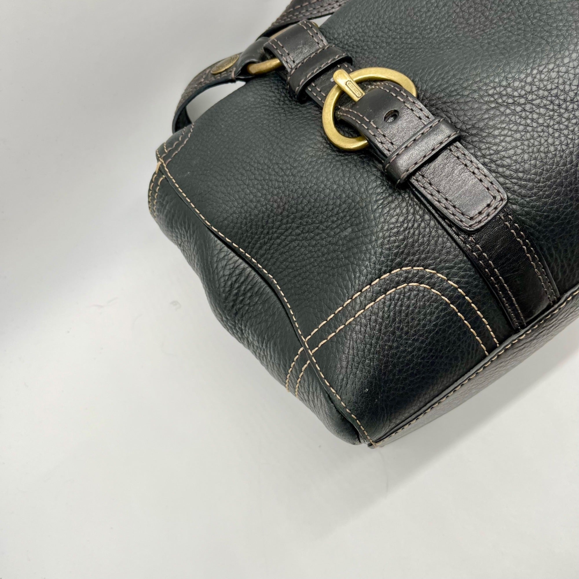 Coach Chealsea Black Pebbled Leather Satchel Bag 10953