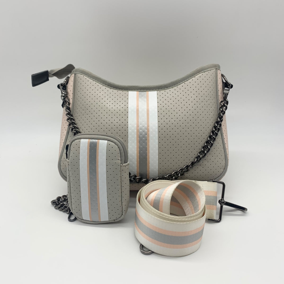 Haute Shore Grey Neoprene Blair Crossbody With Pouch