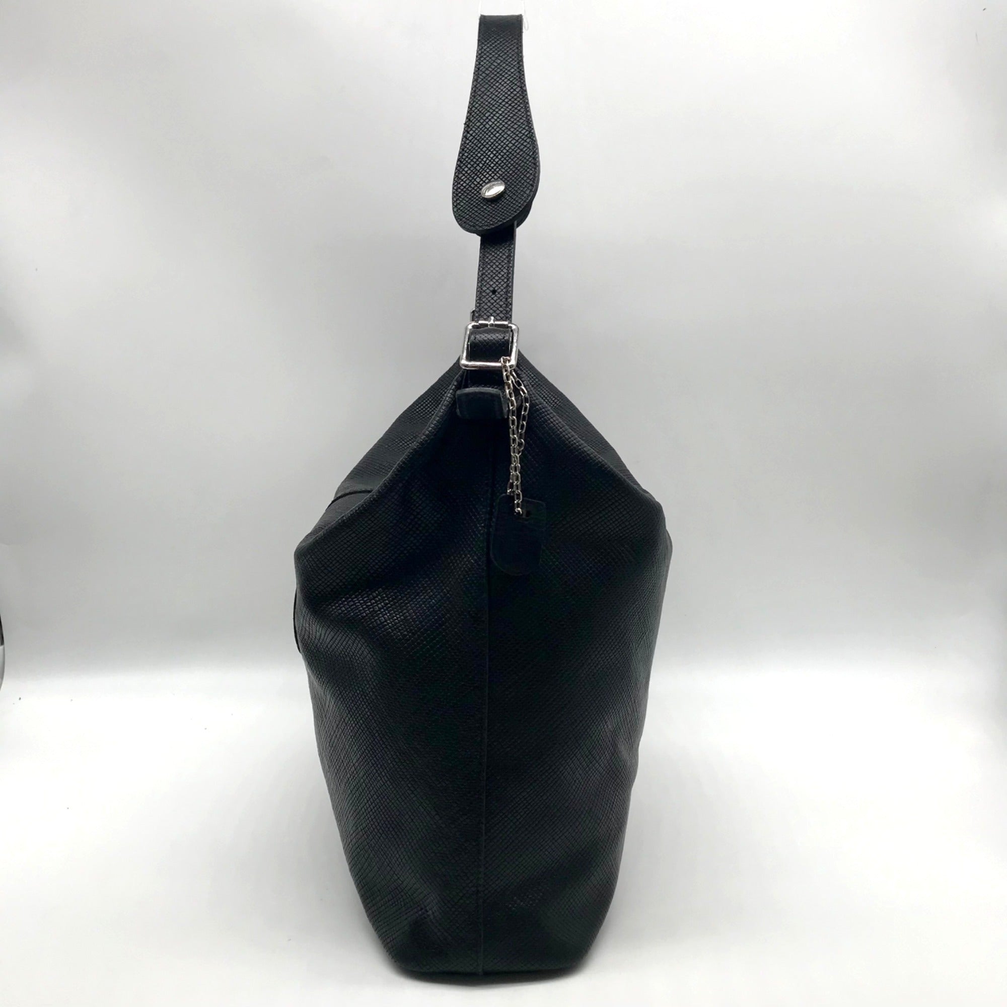 Longchamp Black Leather Hobo Bag