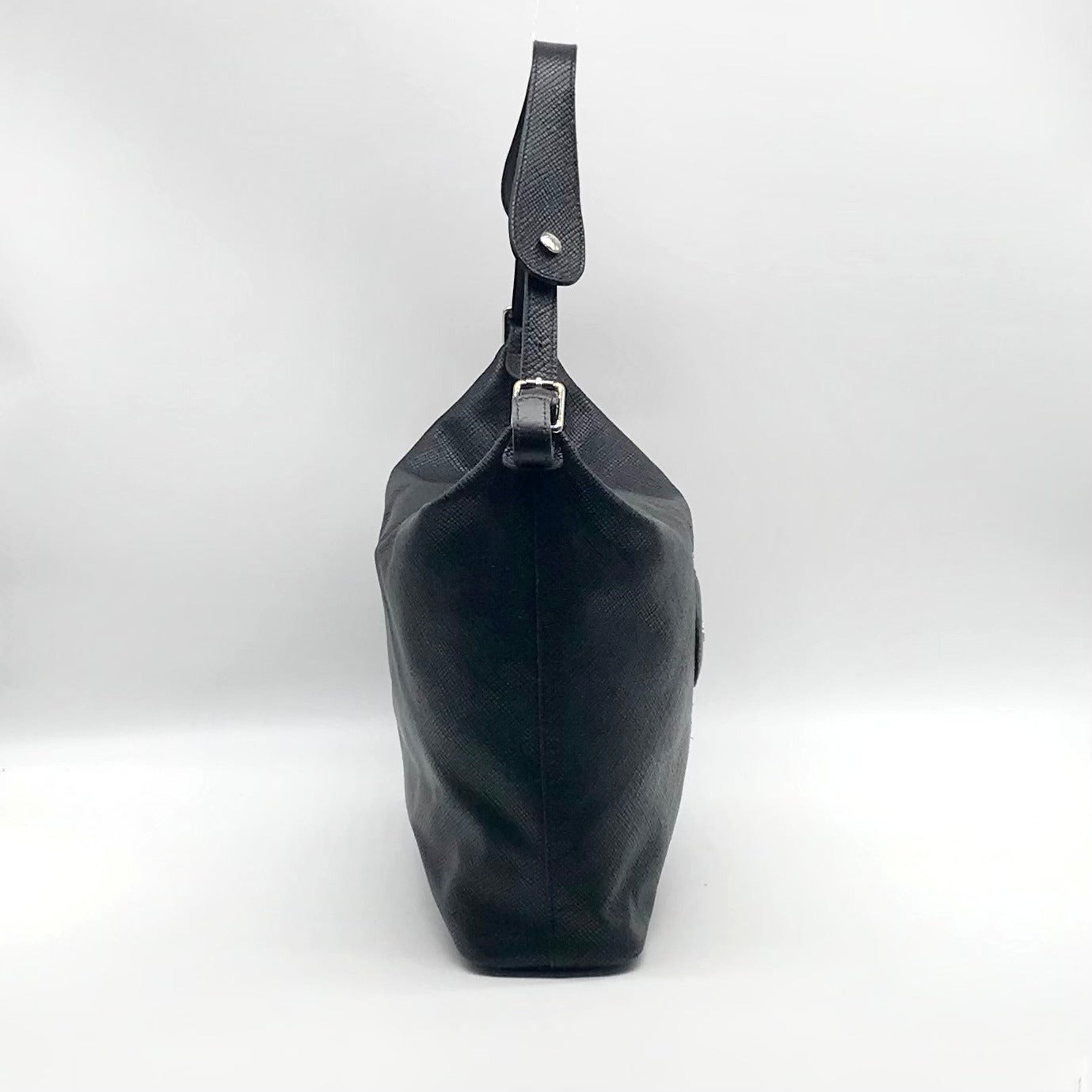 Longchamp Black Leather Hobo Bag