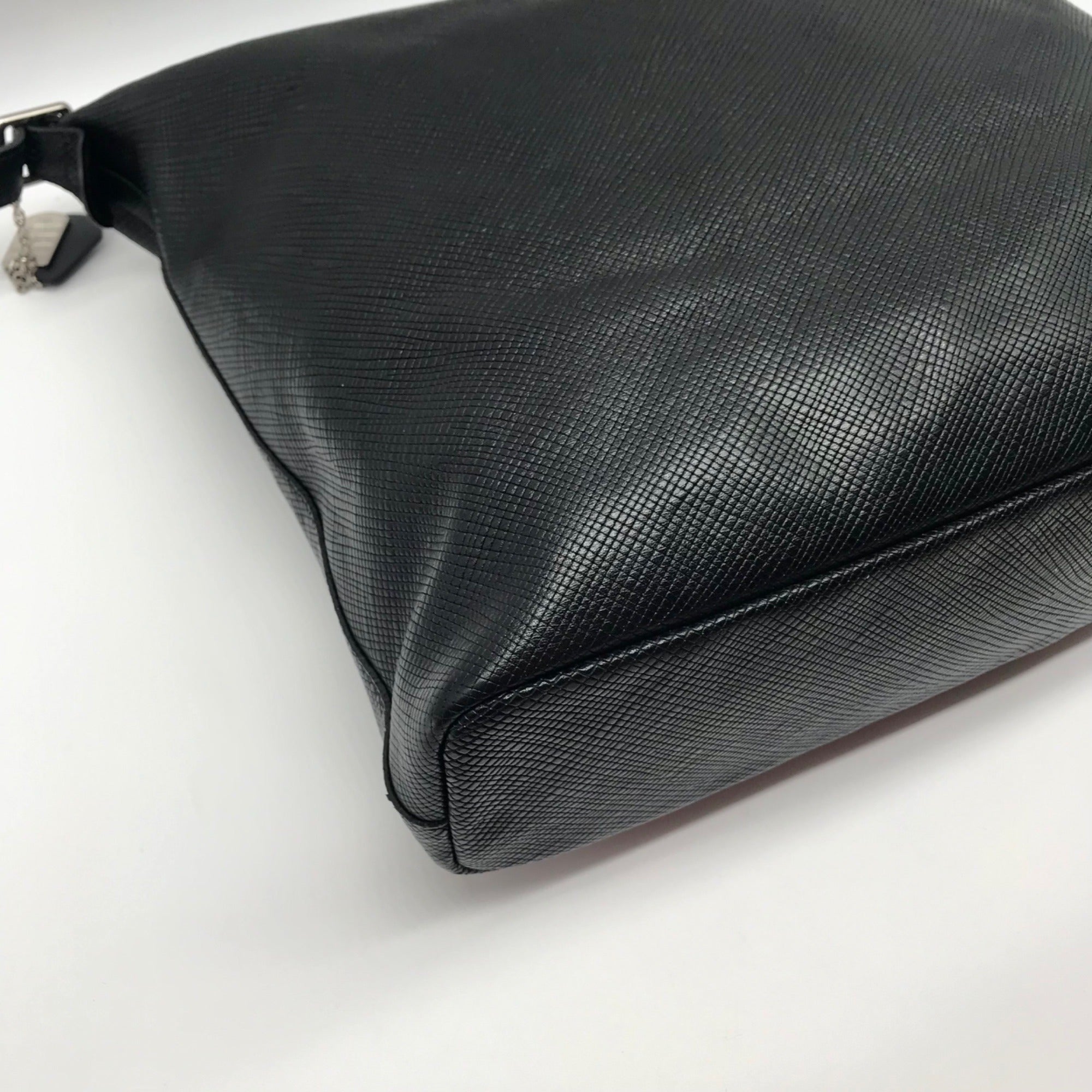 Longchamp Black Leather Hobo Bag
