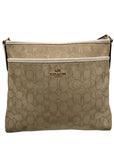 Coach Beige & Tan Signature Jacquard File Crossbody F29960