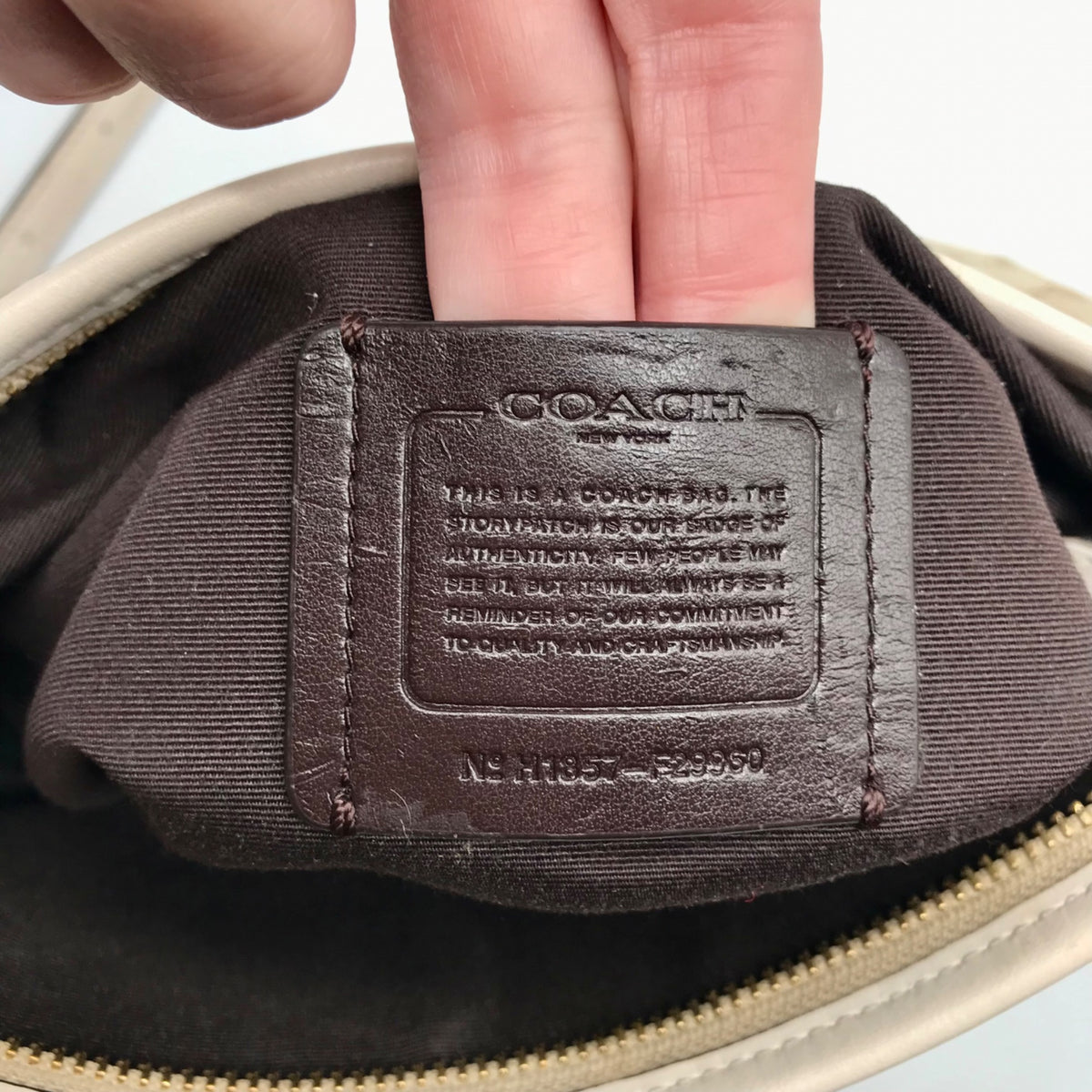 Coach Beige &amp; Tan Signature Jacquard File Crossbody F29960