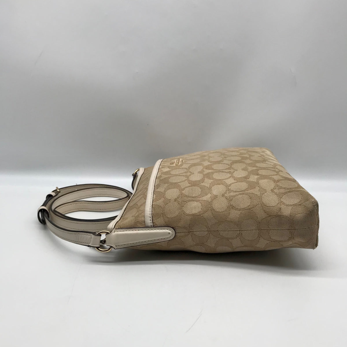 Coach Beige &amp; Tan Signature Jacquard File Crossbody F29960