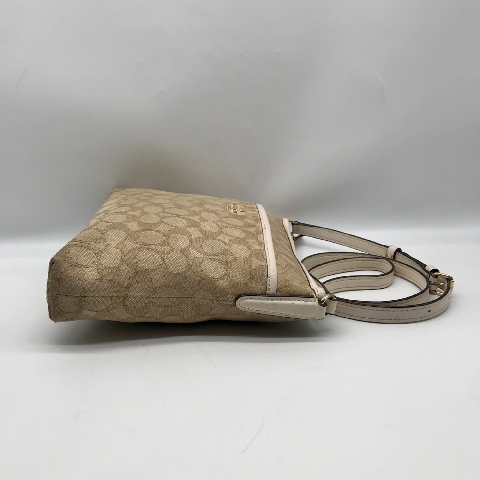 Coach Beige &amp; Tan Signature Jacquard File Crossbody F29960