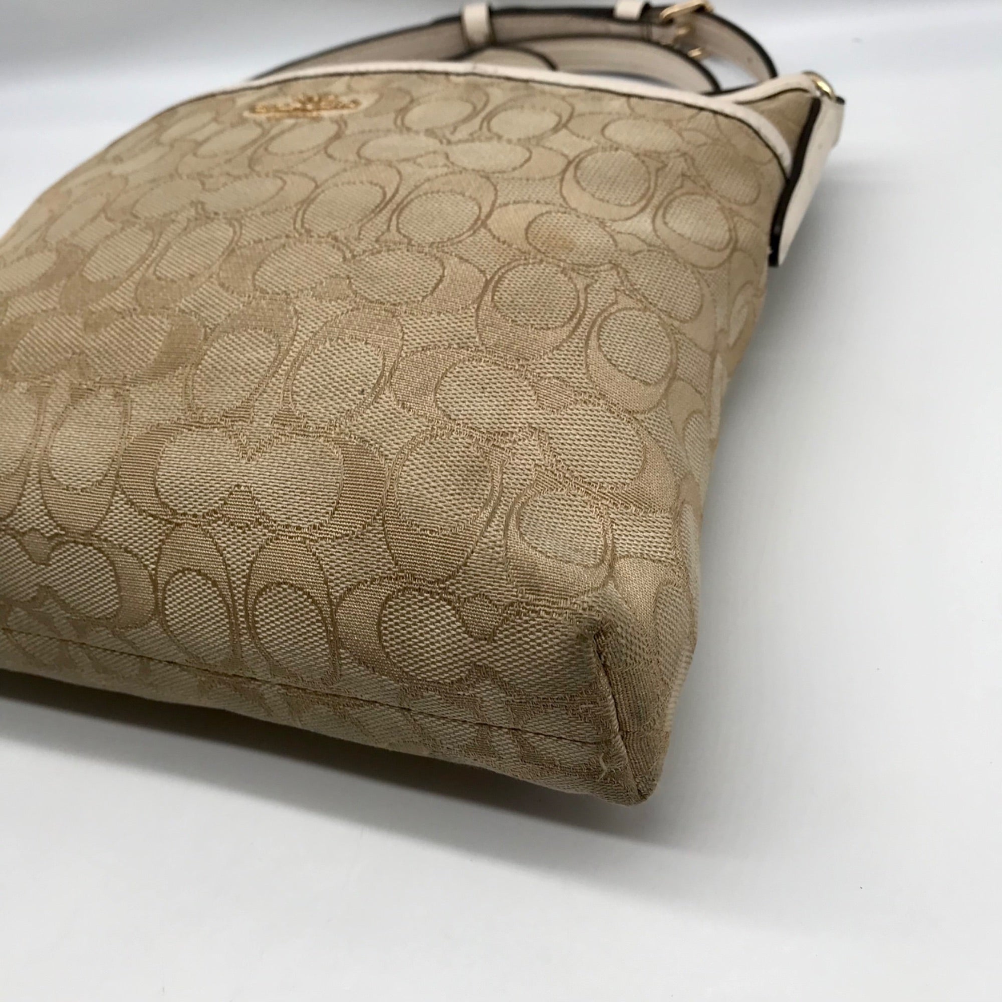 Coach Beige &amp; Tan Signature Jacquard File Crossbody F29960